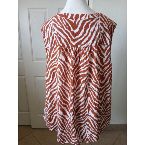 Torrid Harper‎ Rayon Slub Pullover Sleeveless Top shirt Brown zebra size 2X plus - Picture 3 of 13